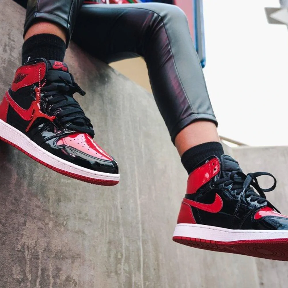 Jordan Men’s High Top Sneakers in Red and Black